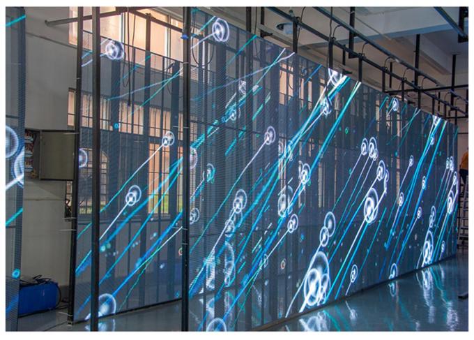 3.91-7.82 মিমি পিক্সেল পিচ স্বচ্ছ এলইডি ডিসপ্লে স্ক্রিন 5-100 মিটার দেখার দূরত্বের জন্য 75% স্বচ্ছতার সাথে 4