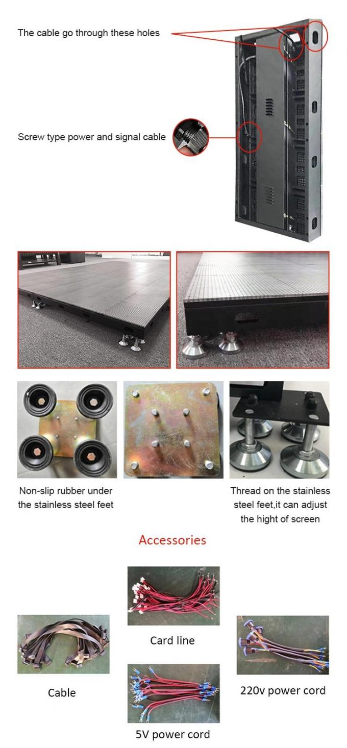 LED ডান্স ফ্লোর ডিসপ্লে ভাড়া টাইল প্যানেল 500 * 1000 উচ্চ রিফ্রেশ LED স্টেজ বিবাহের স্ক্রিন ওয়াল P2.9 ইন্টারেক্টিভ LED ডিসপ্লে 5