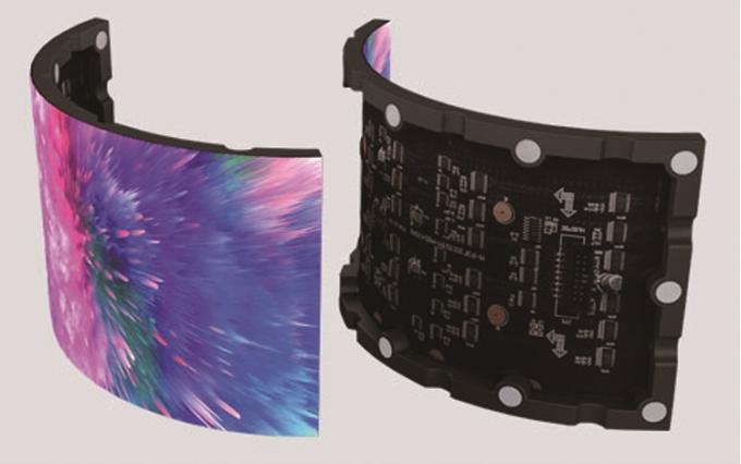 P1.5 P2.5 P4 নেতৃত্বাধীন নরম স্ক্রিন ইনডোর আউটডোর নেতৃত্বাধীন বাঁকা নরম উল্লম্ব নমনীয় বিজ্ঞাপন প্রদর্শন পর্দা 1