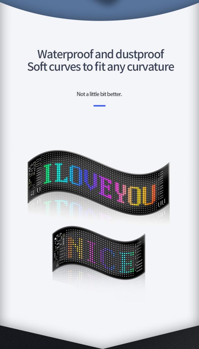 গাড়ির এলইডি সাইন ডিসপ্লে ১৬*৬৪ প্রোগ্রামযোগ্য ইউএসবি ৫ভি আরজিবি প্যাটার্ন অ্যানিমেশন টেক্সট ডিআইওয়াই স্ক্রোলিং প্যানেল রিমোট কন্ট্রোল বিজ্ঞাপন এলইডি স্ক্রিন 6