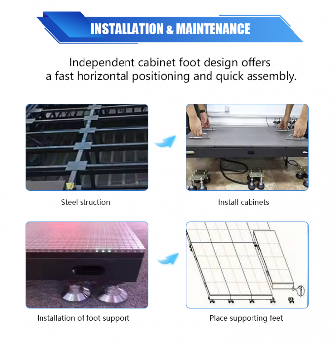 3D মঞ্চ ডান্স ফ্লোর প্যানেল ডিসপ্লে ইন্টারেক্টিভ এলইডি ফ্লোর টাইল স্ক্রিন P2.6 P2.97 P3.91 এলইডি স্ক্রিন 9